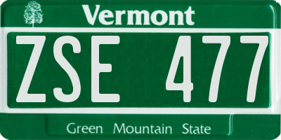 VT license plate ZSE477
