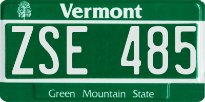 VT license plate ZSE485