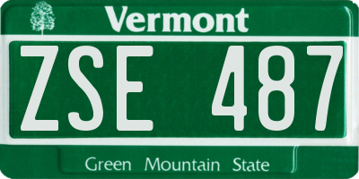 VT license plate ZSE487