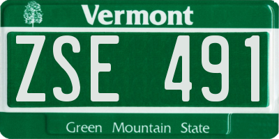 VT license plate ZSE491