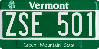 VT license plate ZSE501