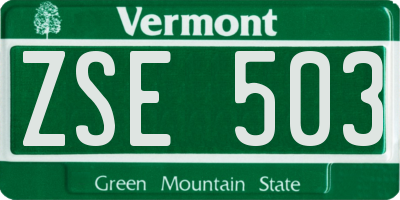 VT license plate ZSE503