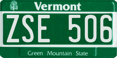 VT license plate ZSE506