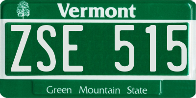 VT license plate ZSE515