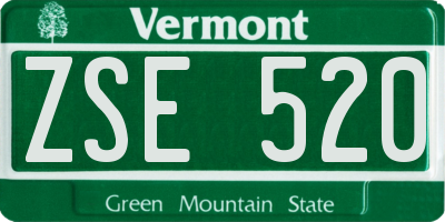 VT license plate ZSE520