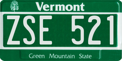 VT license plate ZSE521