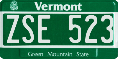 VT license plate ZSE523