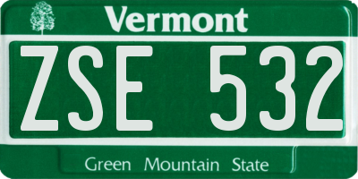 VT license plate ZSE532