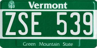 VT license plate ZSE539
