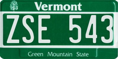 VT license plate ZSE543