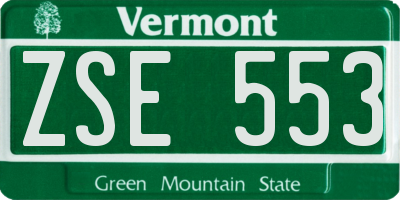 VT license plate ZSE553
