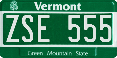 VT license plate ZSE555