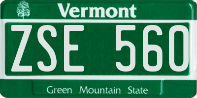 VT license plate ZSE560