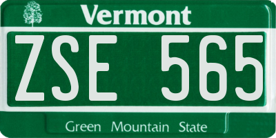 VT license plate ZSE565