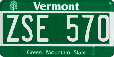 VT license plate ZSE570