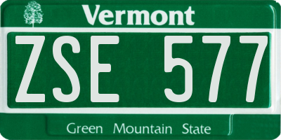 VT license plate ZSE577