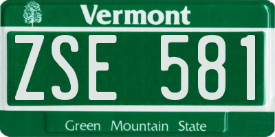 VT license plate ZSE581
