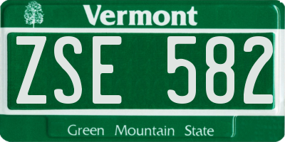 VT license plate ZSE582