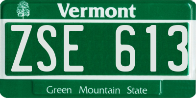 VT license plate ZSE613