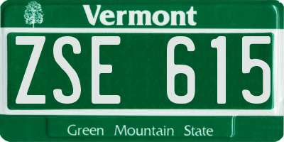 VT license plate ZSE615