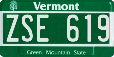 VT license plate ZSE619