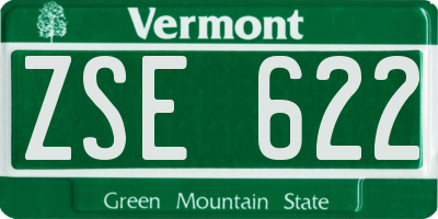 VT license plate ZSE622