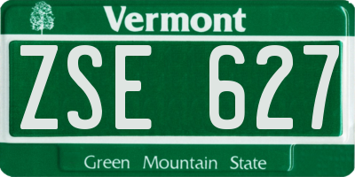 VT license plate ZSE627