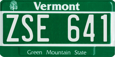 VT license plate ZSE641