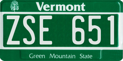 VT license plate ZSE651