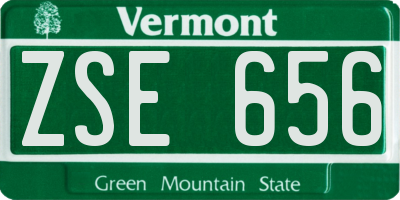 VT license plate ZSE656