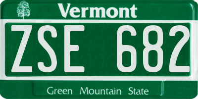 VT license plate ZSE682
