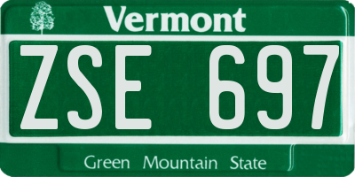 VT license plate ZSE697