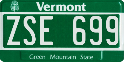 VT license plate ZSE699