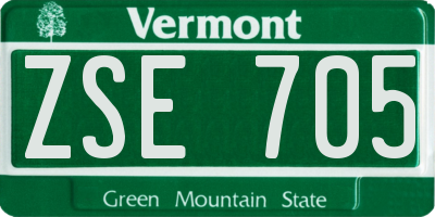 VT license plate ZSE705