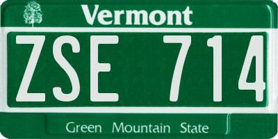VT license plate ZSE714