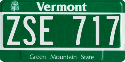 VT license plate ZSE717
