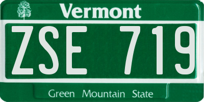 VT license plate ZSE719