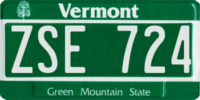 VT license plate ZSE724