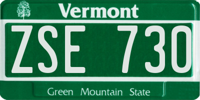VT license plate ZSE730