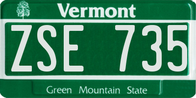VT license plate ZSE735