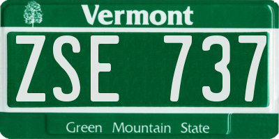 VT license plate ZSE737