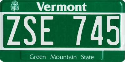 VT license plate ZSE745