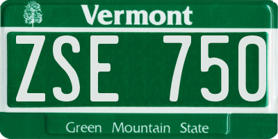 VT license plate ZSE750