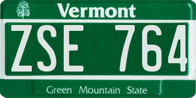 VT license plate ZSE764