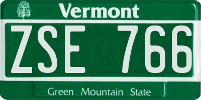 VT license plate ZSE766