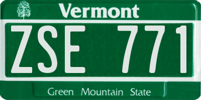 VT license plate ZSE771
