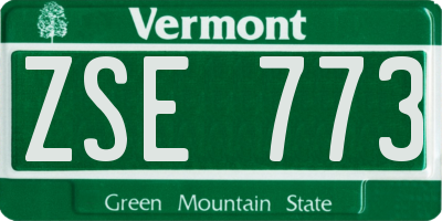 VT license plate ZSE773