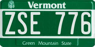 VT license plate ZSE776