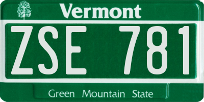 VT license plate ZSE781