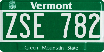VT license plate ZSE782